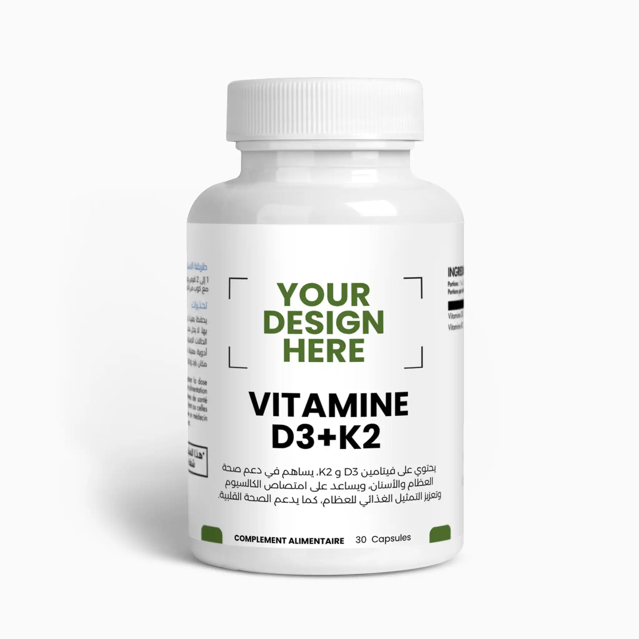 Gélules synergiques Vitamine D3 et K2 naturelle AURA pour fixation du calcium